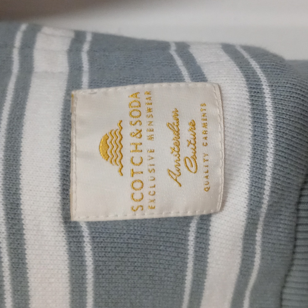 Scotch & Soda Blue and White Striped Sweatshirt - Picture 7 of 13